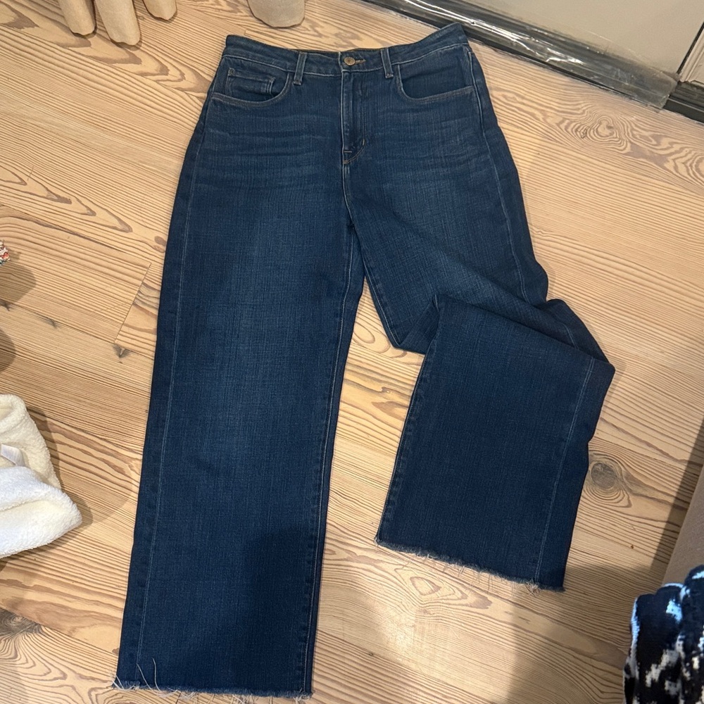 L'AGENCE Dark Blue wide Leg Jeans